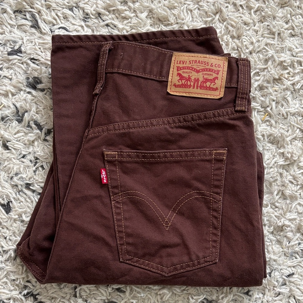 Levi's Ribcage Straight Ankle Leg Jeans, brown size 29
